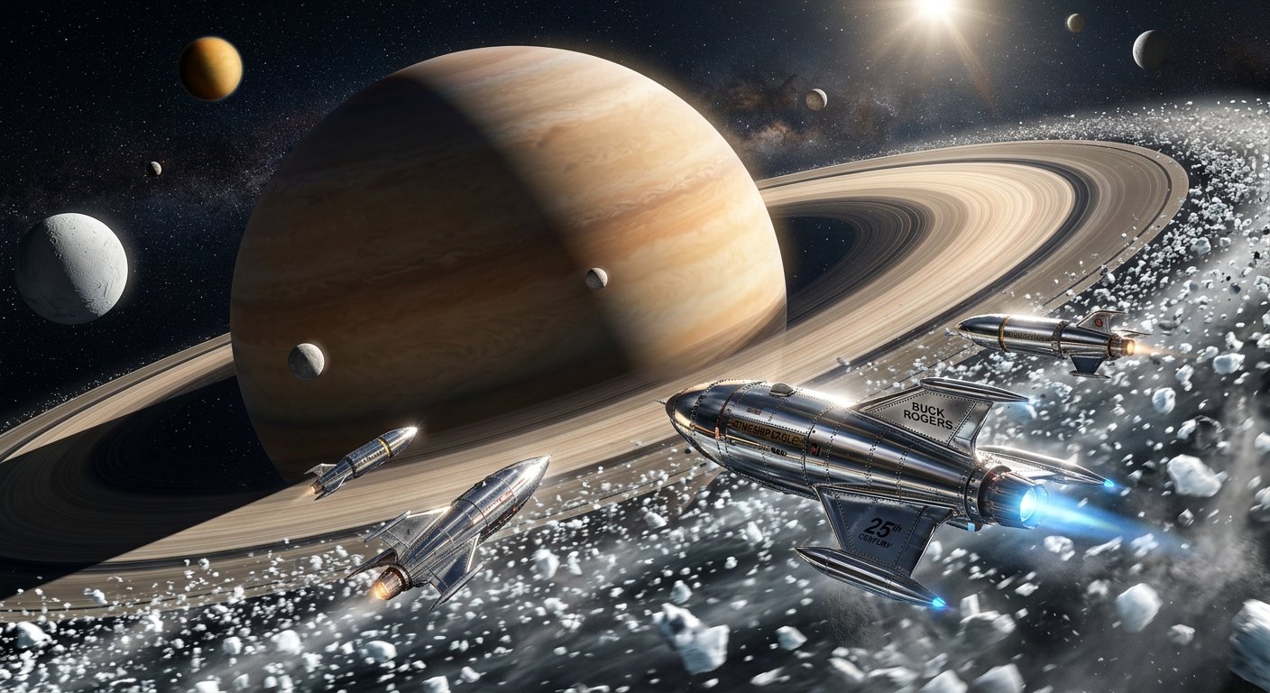 Anneaux de Saturne avec vaisseaux 2419