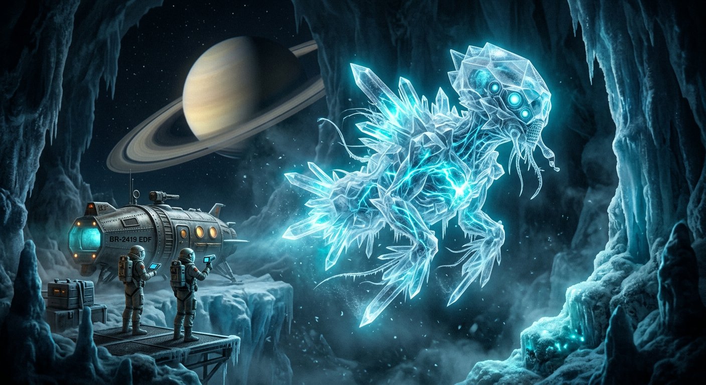 Entité cristalline des lunes de Saturne — Créature cryogénique