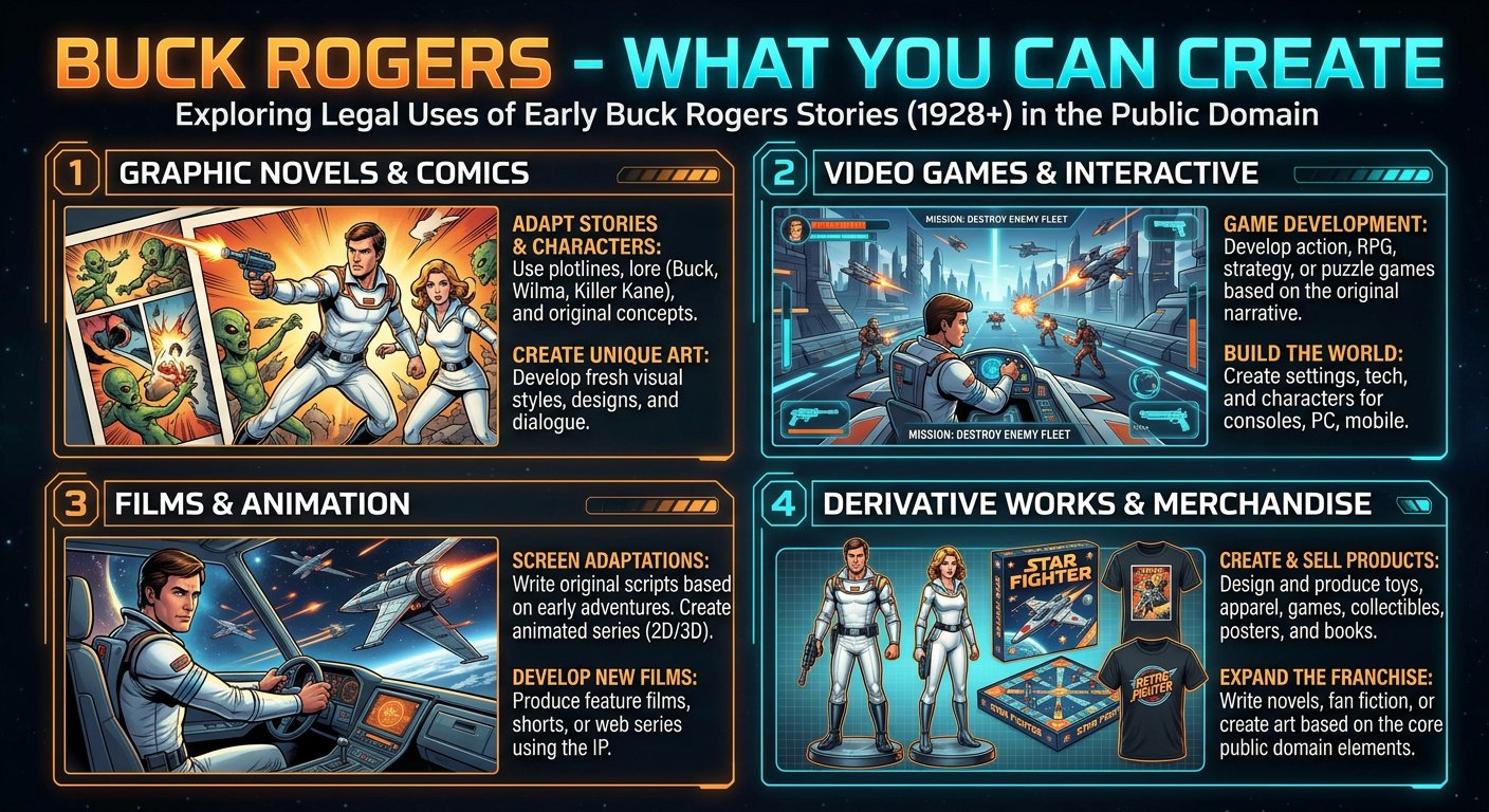 Infographie : Ce que vous pouvez créer avec Buck Rogers (domaine public)